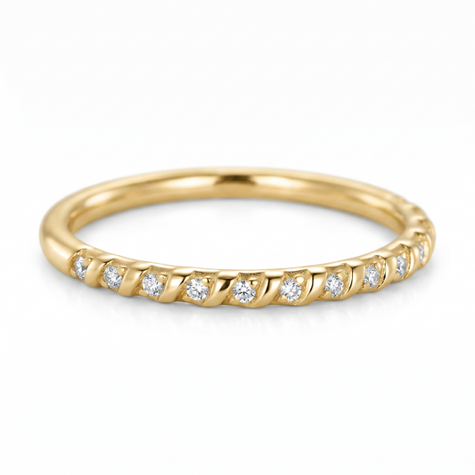 0.0650ct  Half Eternity Round Brilliant Cut Lab-Grown Band