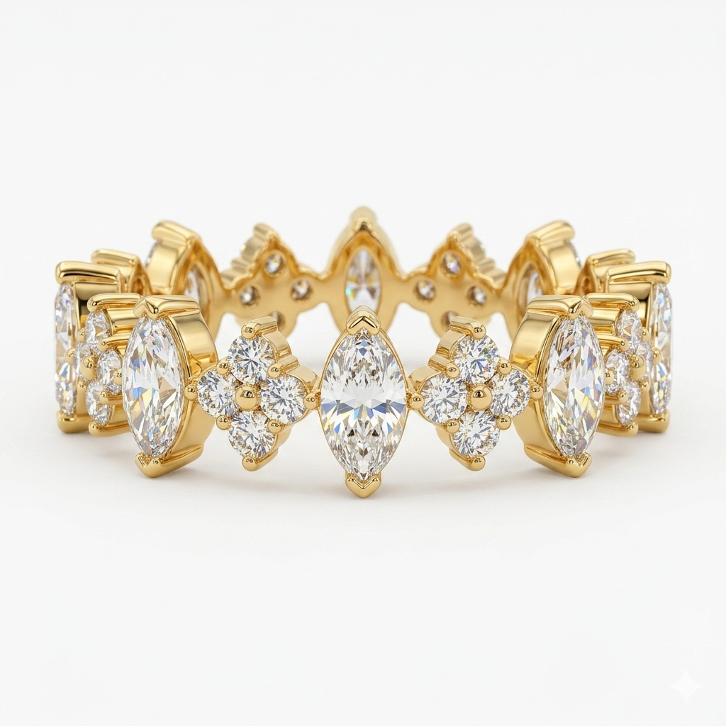 0.350ct  Vintage Marquise Lab-Grown wedding band
