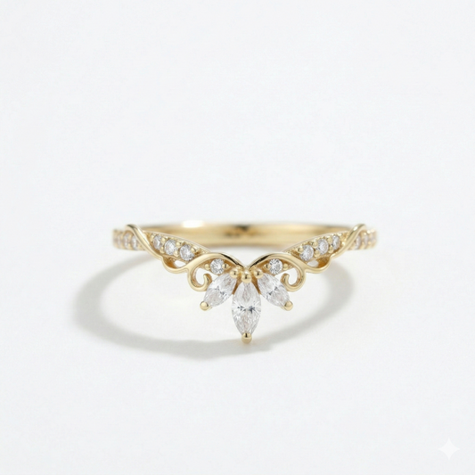 moissanite curved wedding band​