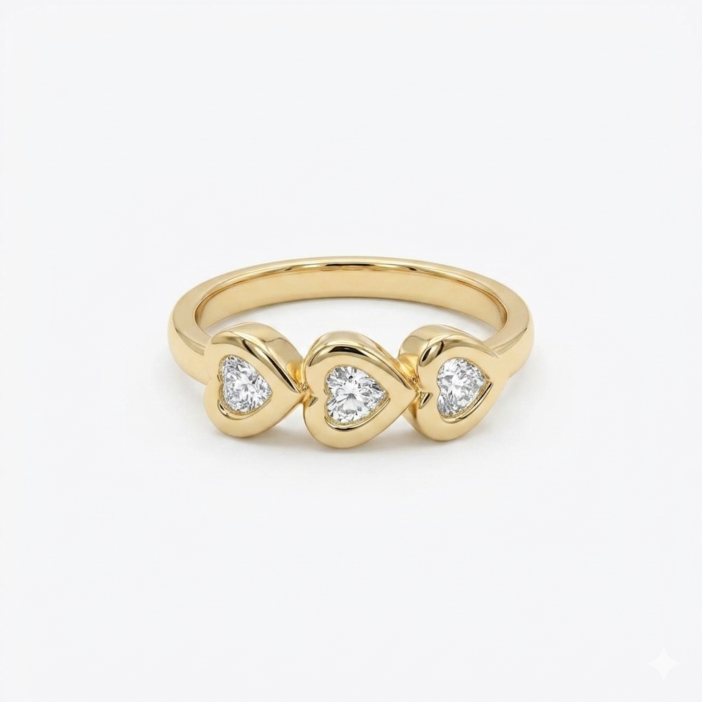Heart Cut Lab-Grown Diamond Half Eternity Band, Perfect Promise Band For Women
