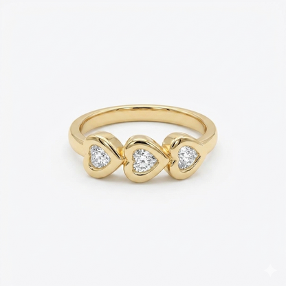 Heart Cut Lab-Grown Diamond Half Eternity Band, Perfect Promise Band For Women
