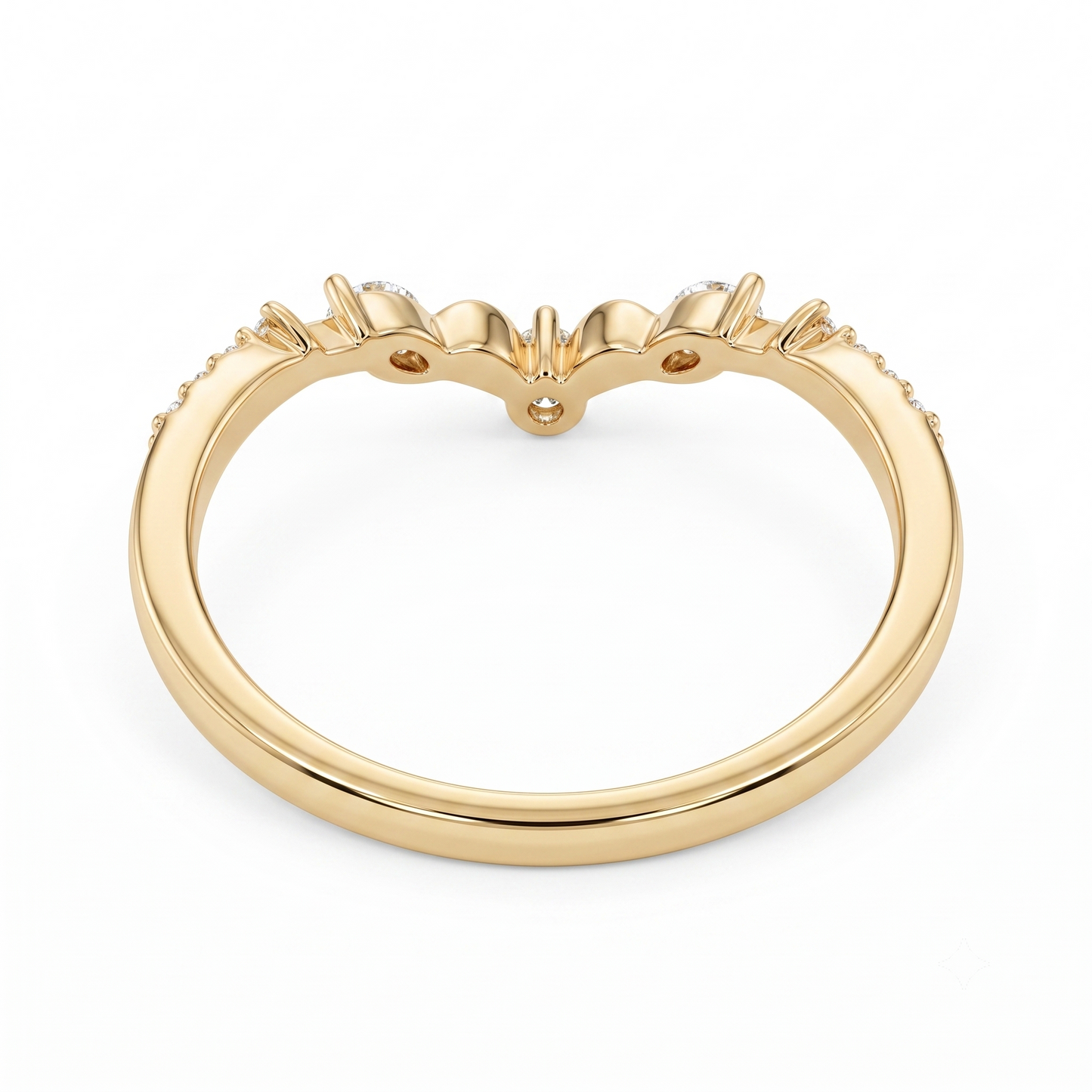 0.120 ct Lab Grown Diamond Curved Wedding Band Ring