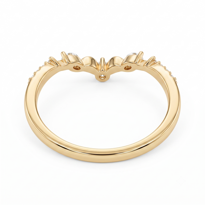0.120 ct Lab Grown Diamond Curved Wedding Band Ring