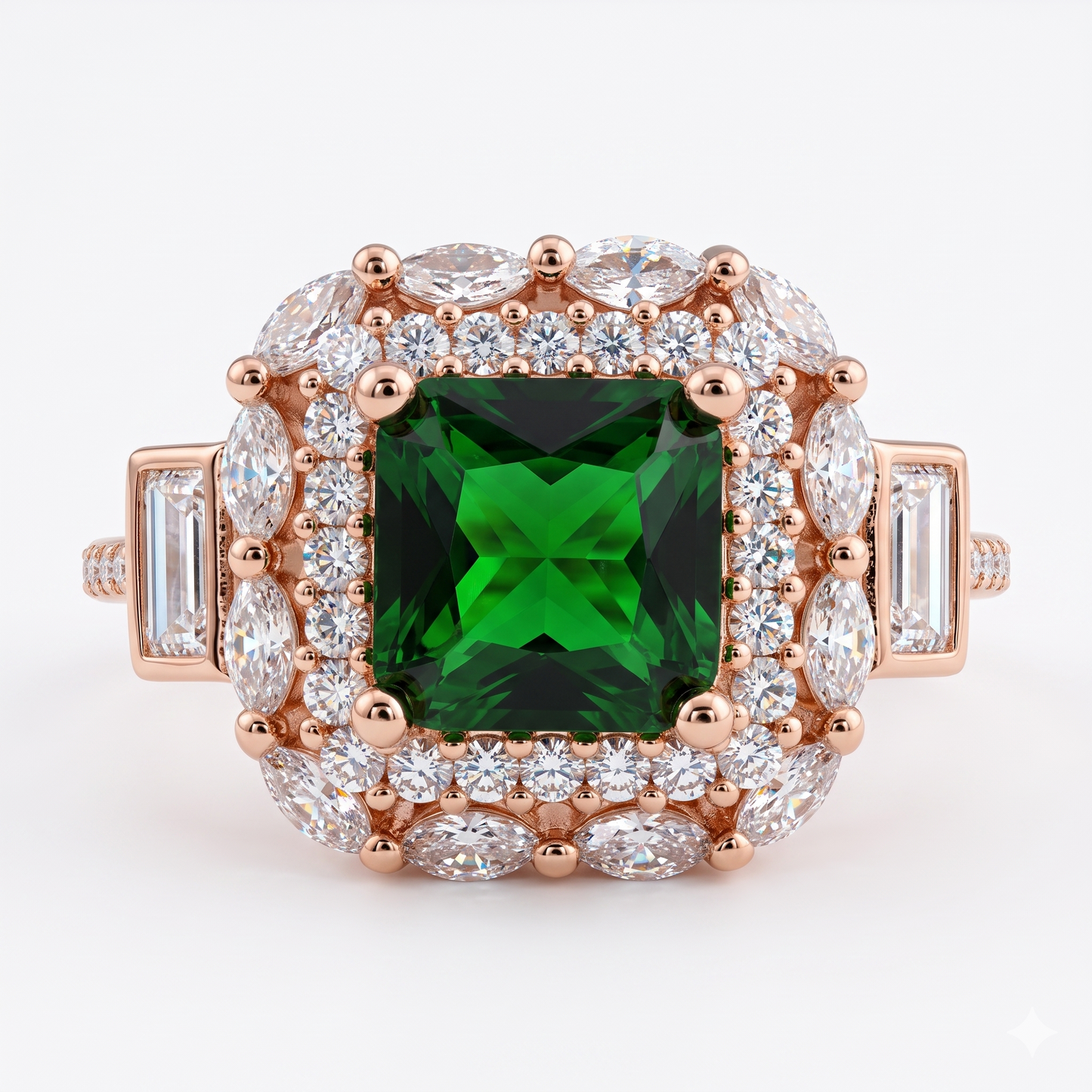 Cushion Cut Emerald Ring