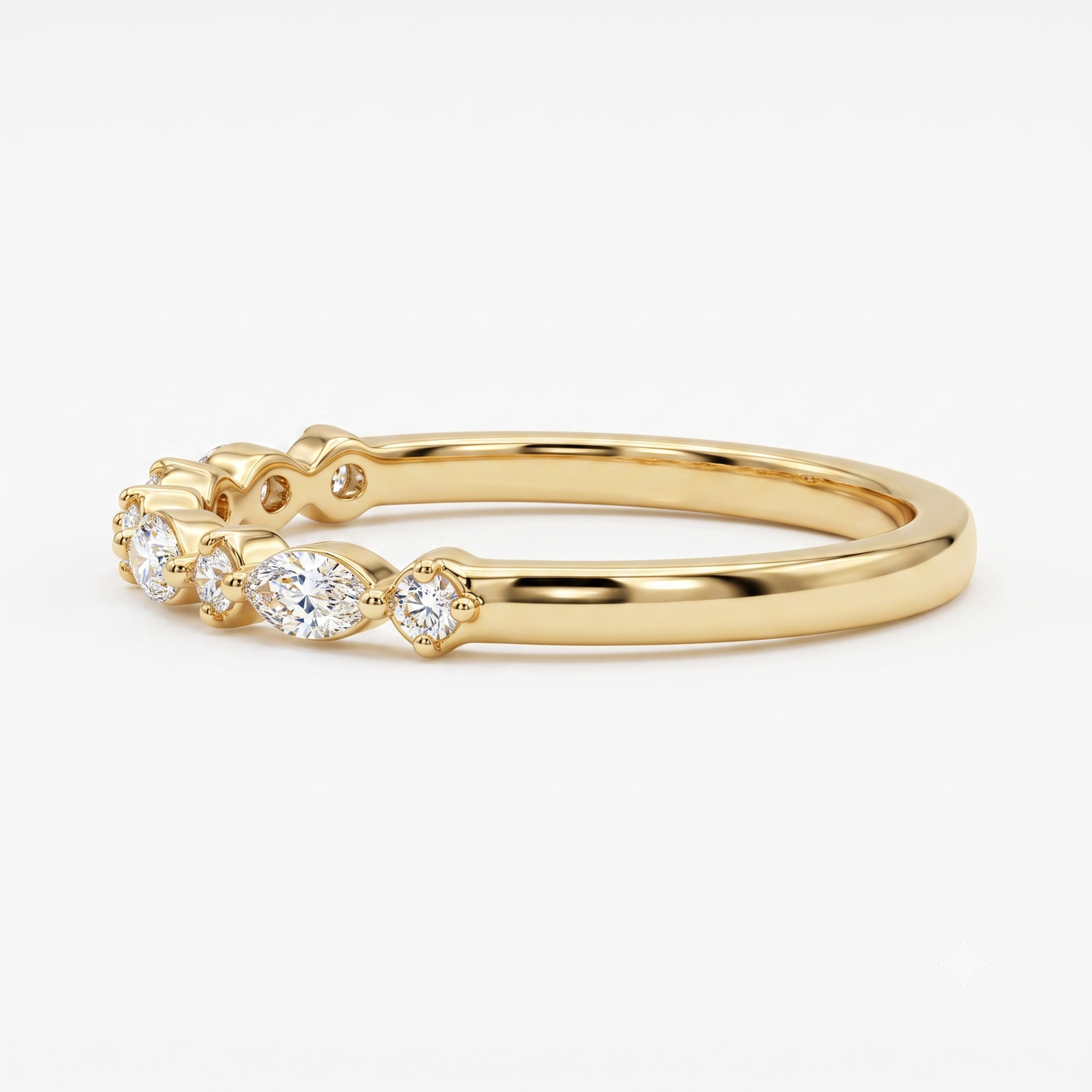 0.200 ct Marquise & Round Cut Lab Grown Diamond Eternity Band Ring