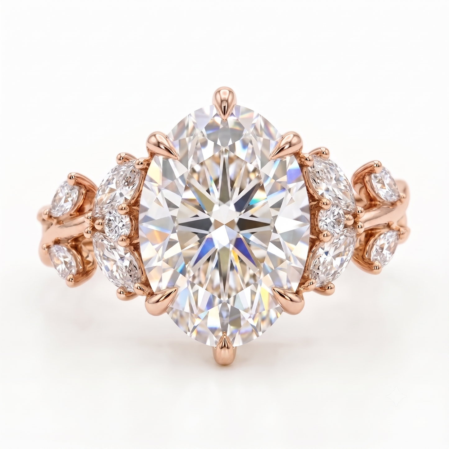 3.60 Carat Marquise Lab-Grown Cluster Engagement Ring