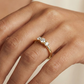 0.11 Ct Three-Stone Moissanite Ring – 14K Solid Gold Bezel