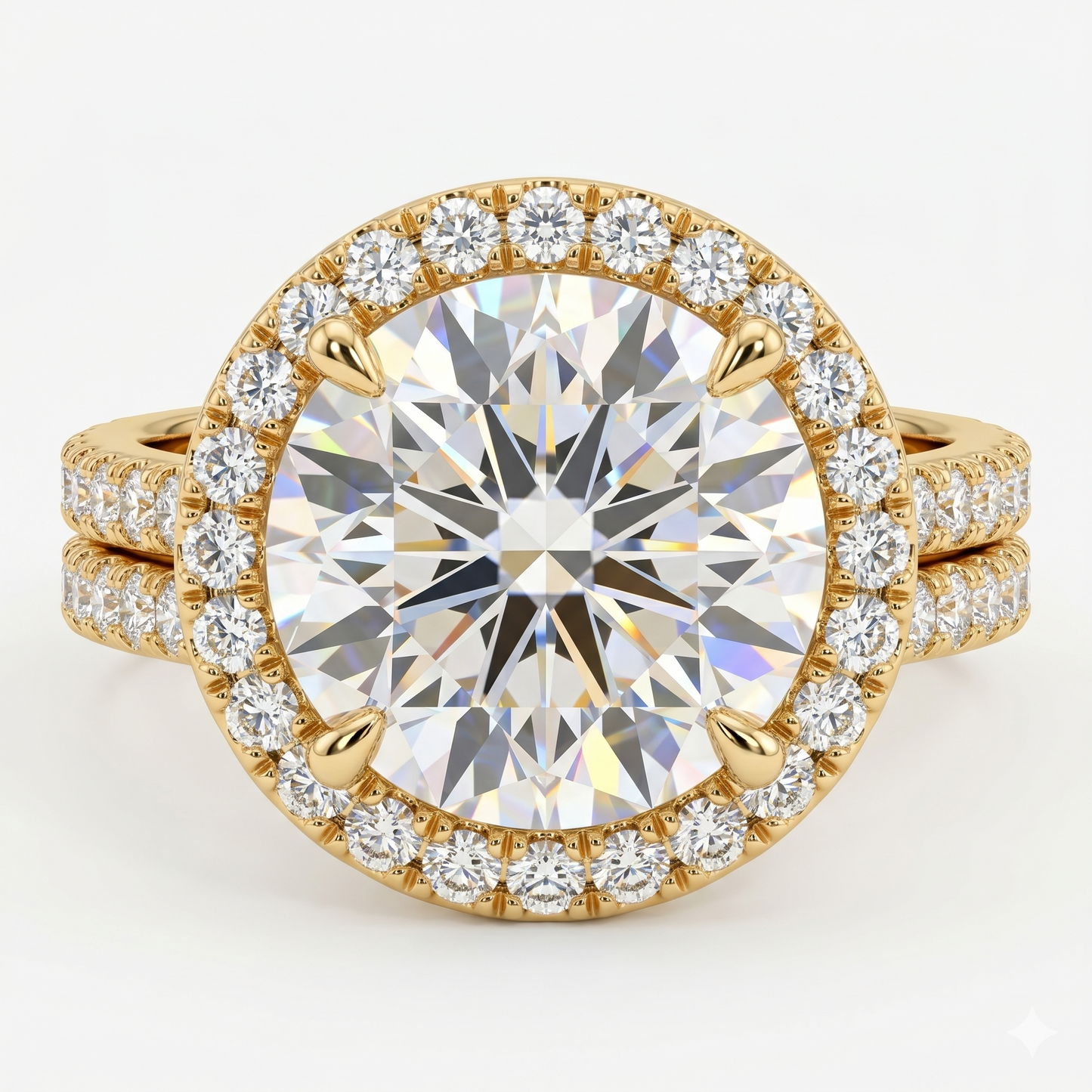 1.00ct Halo Round cut Lab-Grown engagement ring