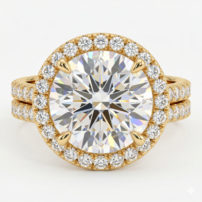 1.00ct Halo Round cut Lab-Grown engagement ring