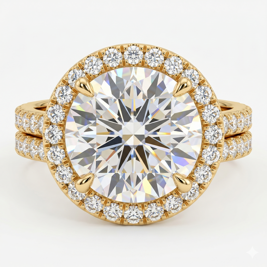 1.00ct Halo Round cut Lab-Grown engagement ring