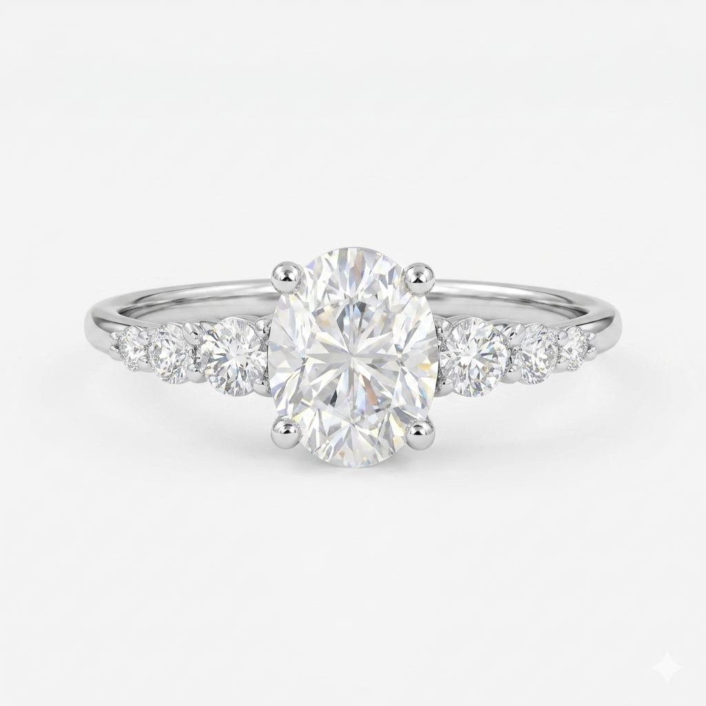 1.25 ct Oval Cut Lab Grown Diamond Engagement Ring • Vintage Inspired Wedding Ring