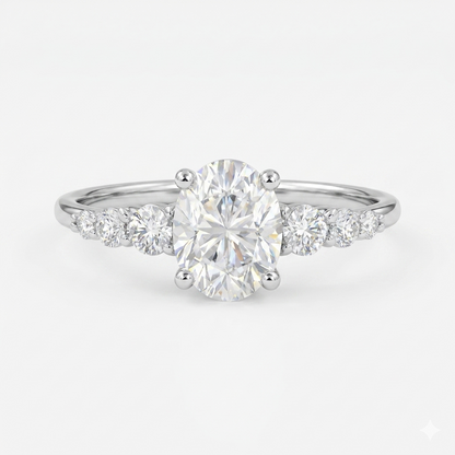 1.25 ct Oval Cut Lab Grown Diamond Engagement Ring • Vintage Inspired Wedding Ring
