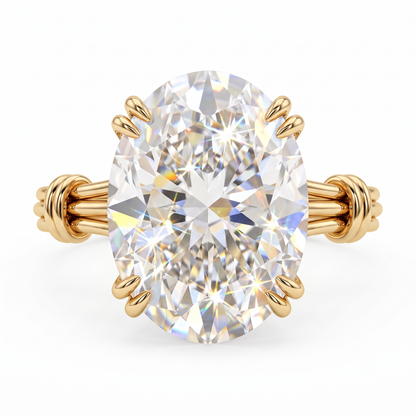1.00CT Oval Cut Lab Grown Diamond Solitaire Classic Engagement Ring