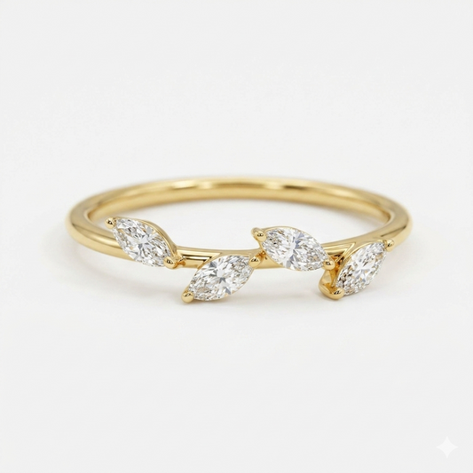 0.320ct  Vintage Marquise Lab-Grown wedding band