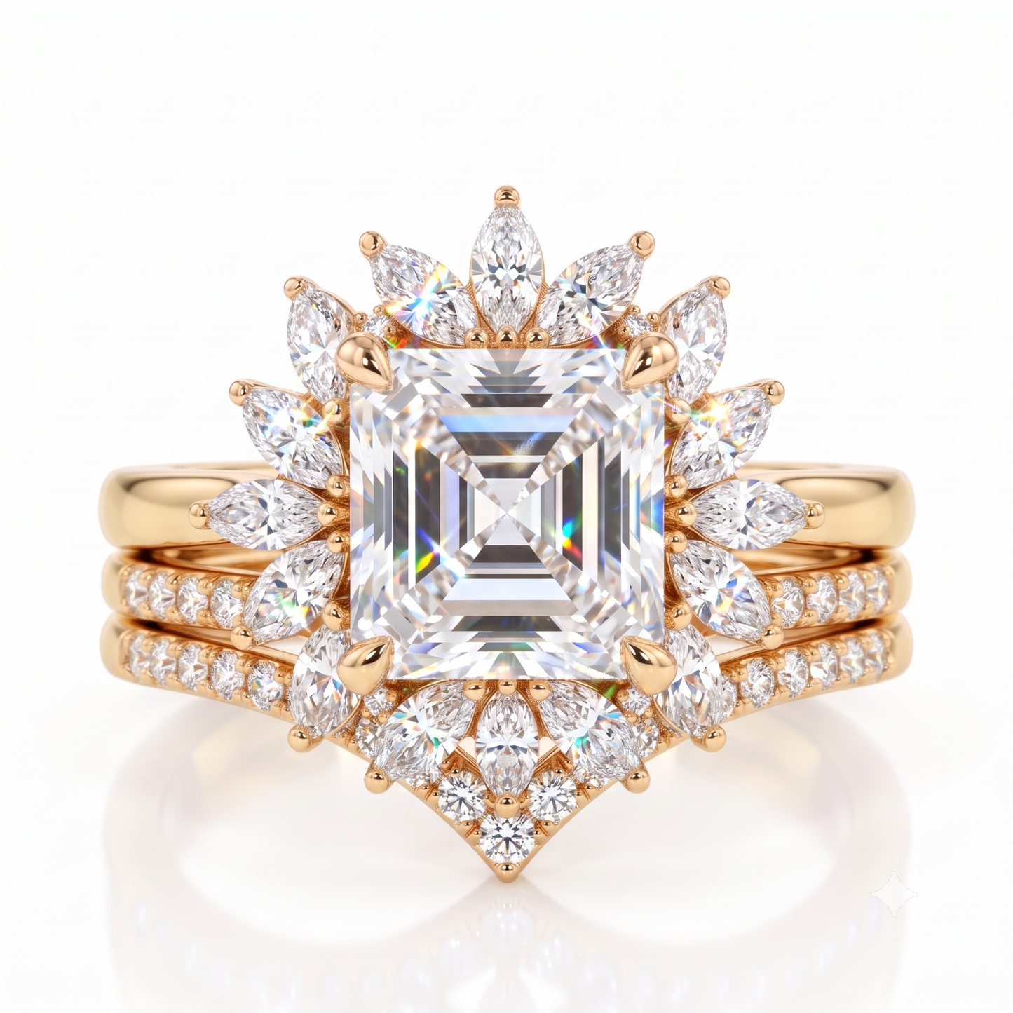 1.50 Ct Princess Cut Lab-Grown Engagement Ring Set