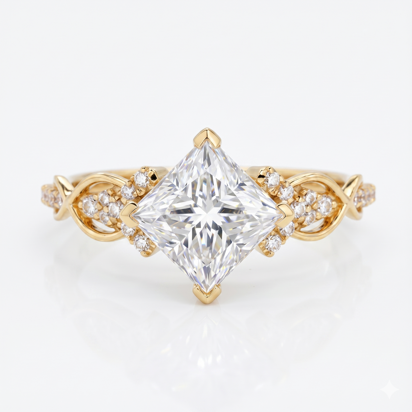 1.50 ct Princess Cut Lab-Grown Diamond Vintage Twist Ring