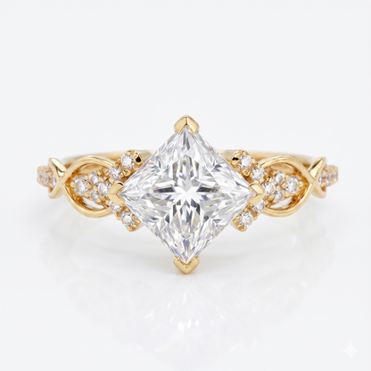 1.50 ct Princess Cut Lab-Grown Diamond Vintage Twist Ring