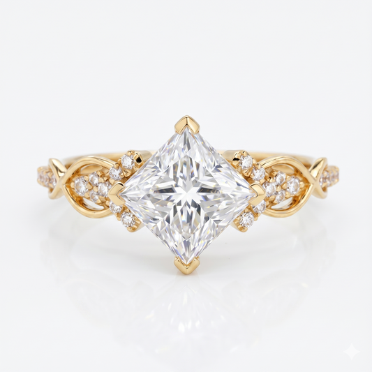 1.50 ct Princess Cut Lab-Grown Diamond Vintage Twist Ring