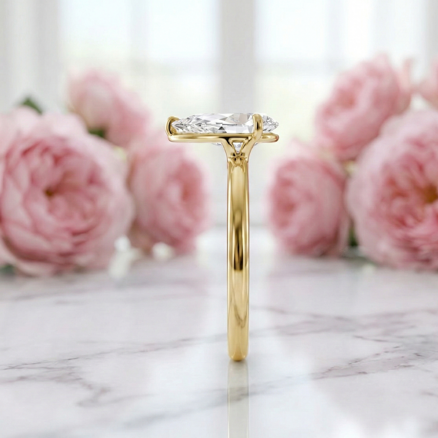 2 Ct Pear Lab Diamond Solitaire Ring