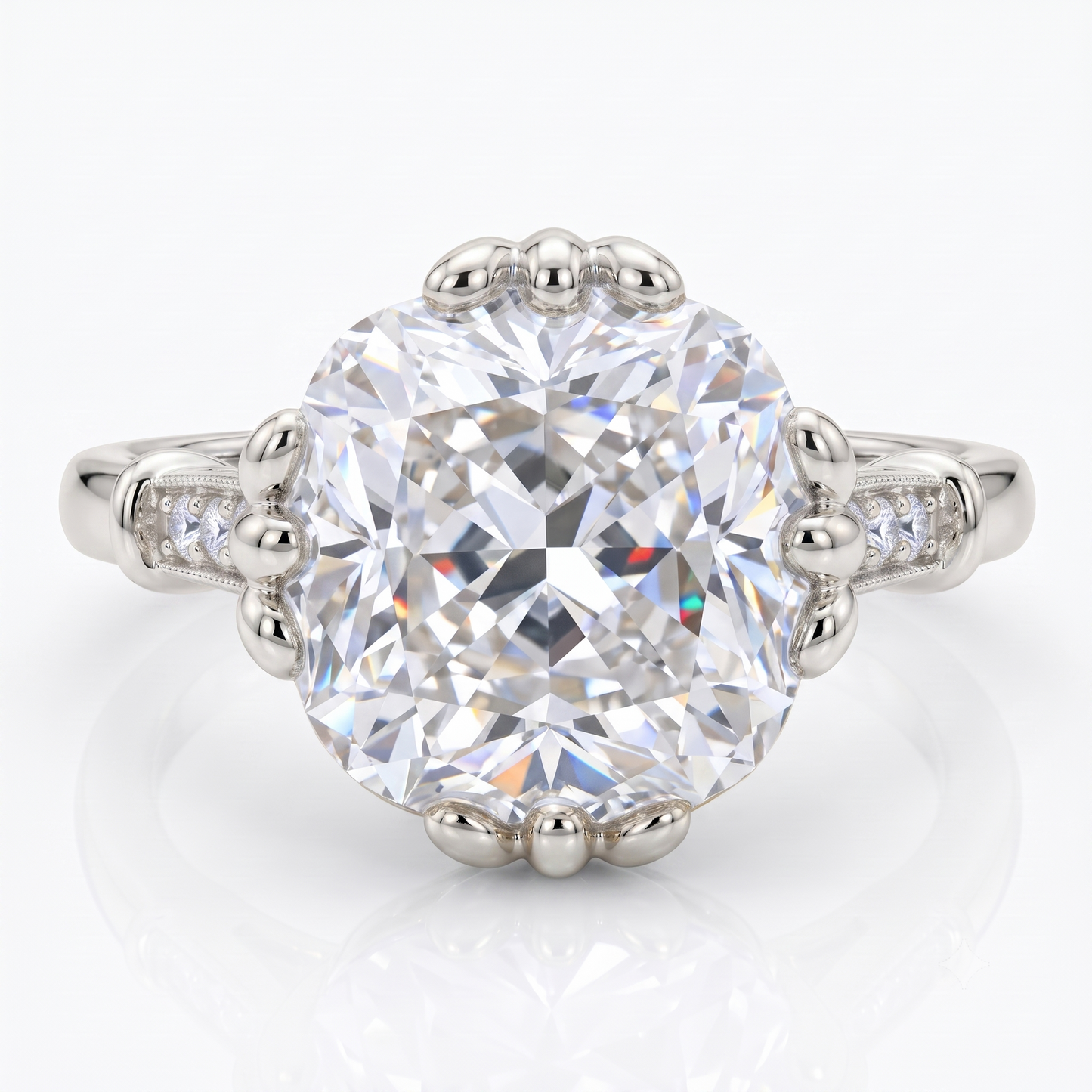 3.600ct Cushion Cut Lab Grown Diamond Solitaire Engagement Ring