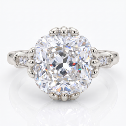 3.600ct Cushion Cut Lab Grown Diamond Solitaire Engagement Ring