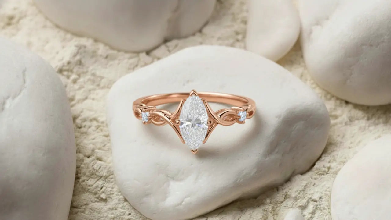 0.536 Ct Marquise Cut Lab Diamond Ring – Engagement Jewelry