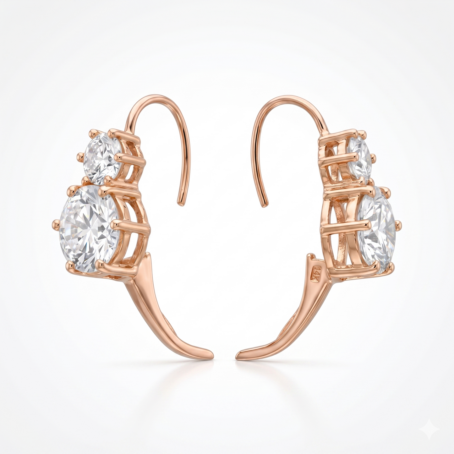 8.00ct Round Lab Grown Diamond Drop Dangle Earrings