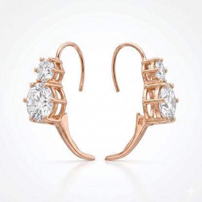 8.00ct Round Lab Grown Diamond Drop Dangle Earrings