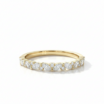 0.370Ct Marquise & Round Cut Multi Stone Lab-Grown Wedding Band