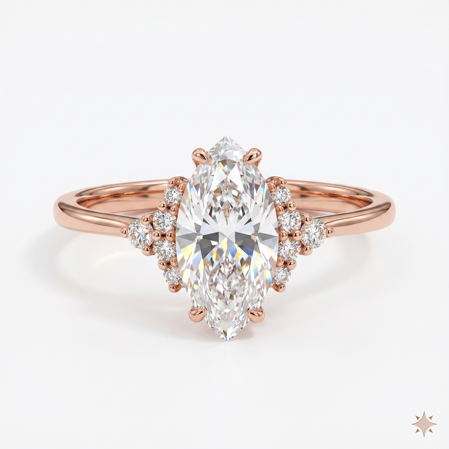 1.100 Ct Marquise Lab Diamond Ring – Vintage Art Deco Design