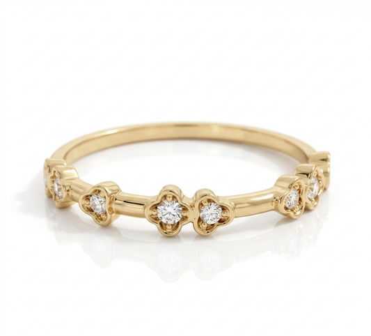 Dainty Lab-Grown Diamond Stackable Ring – 14K Yellow Gold
