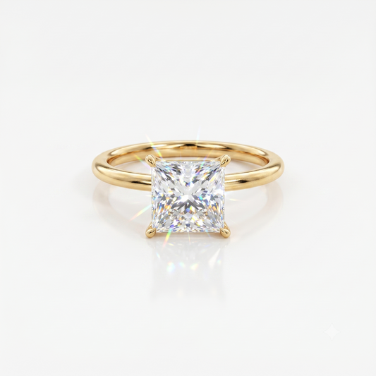 IGI Certified 1.50CT Princess Cut Lab Grown Diamond Engagement Ring