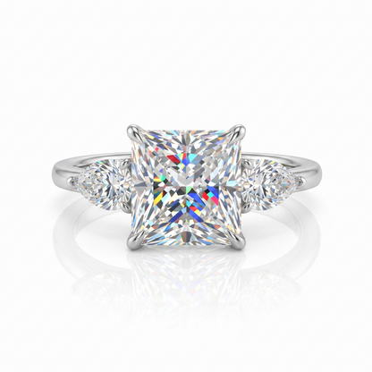 2.35 ct Princess Cut Lab-Grown Diamond Three-Stone Ring