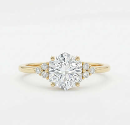 1.56ct Hexagon Cut Lab-Grown Engagement Ring