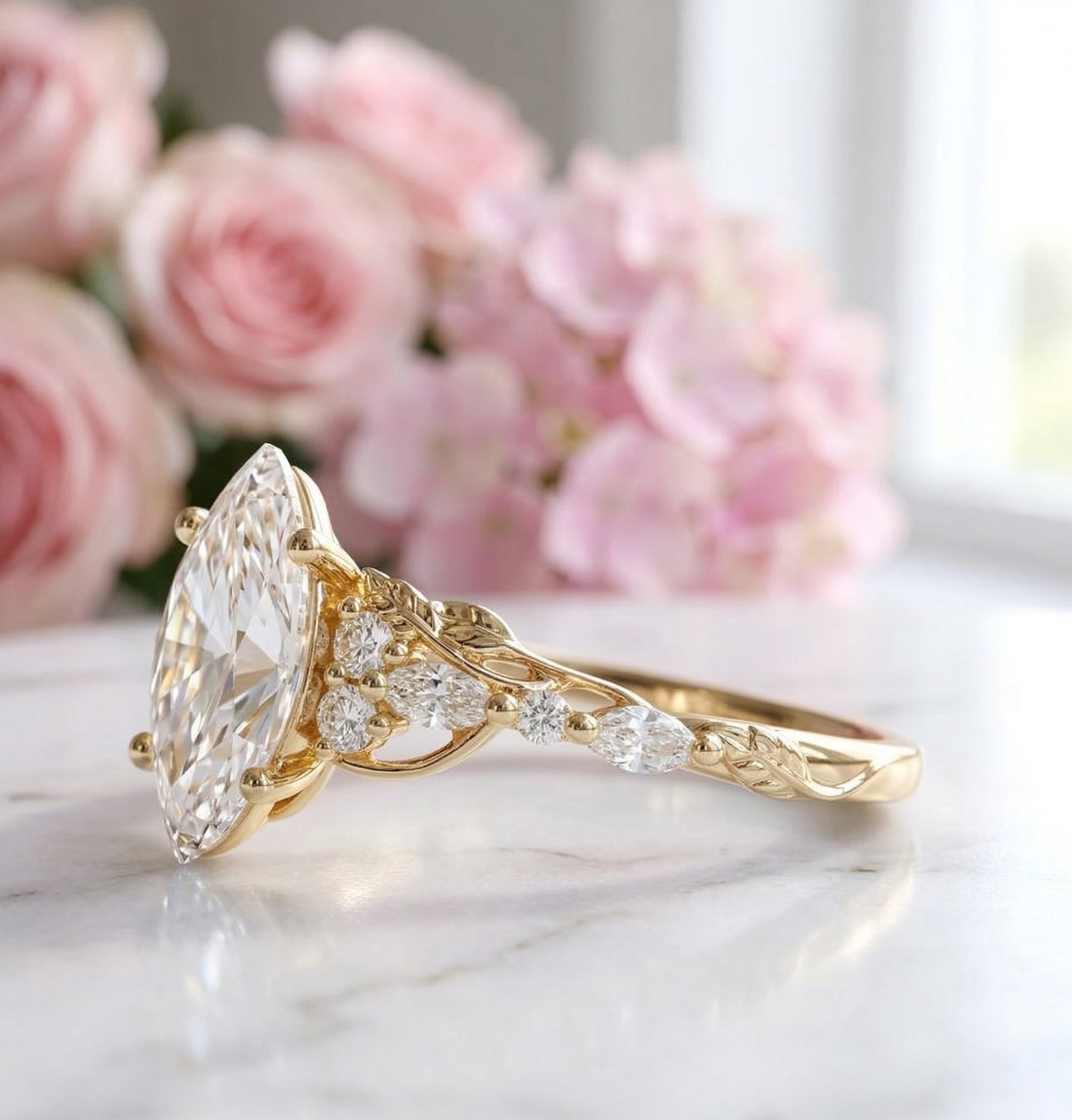 marquise cut diamond engagement ring​

