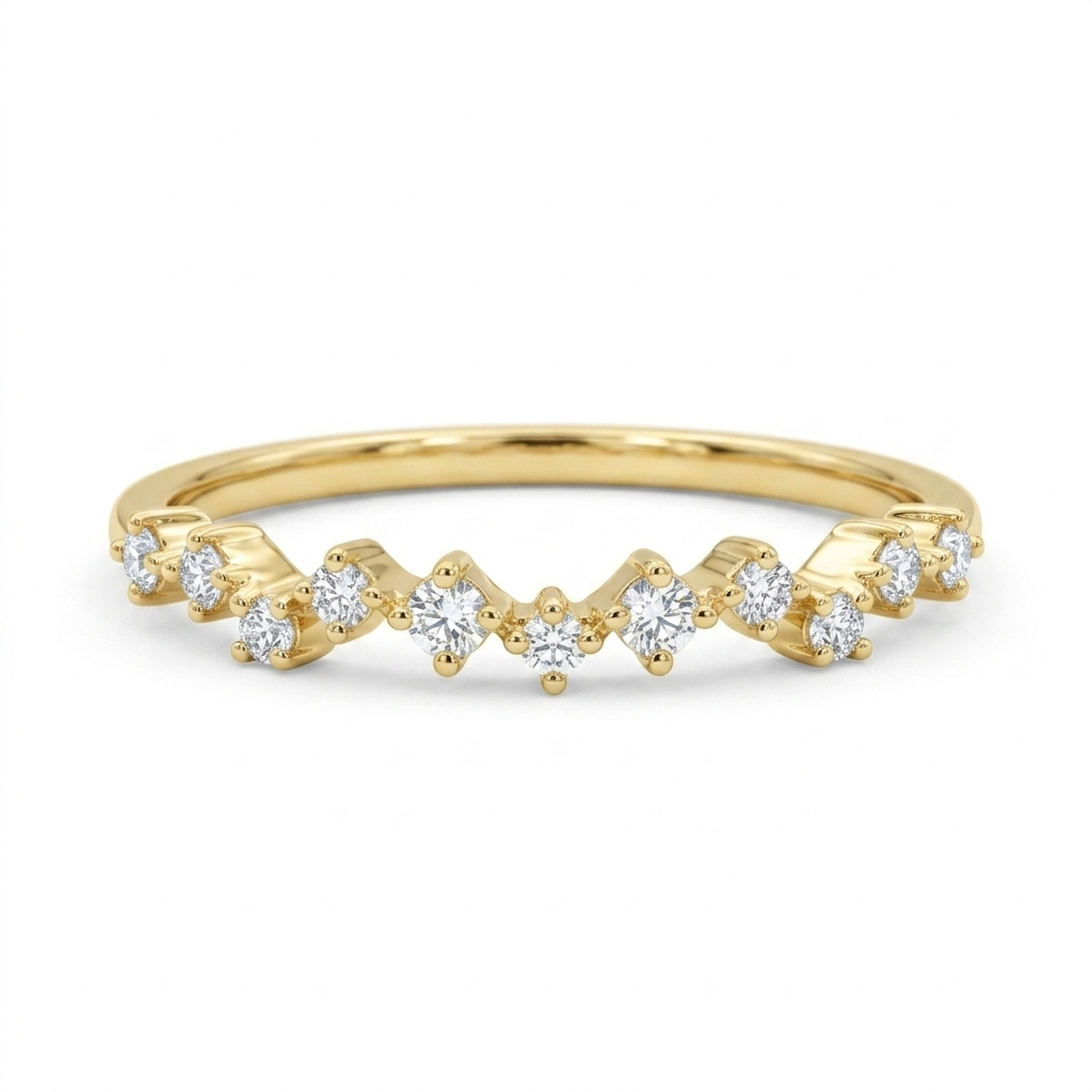 0.140ct  Half Eternity Round Brilliant Cut Lab-Grown Band