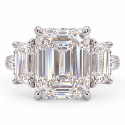 1.00ctw Three Stone Emerald Cut Lab-GrownEngagement Ring