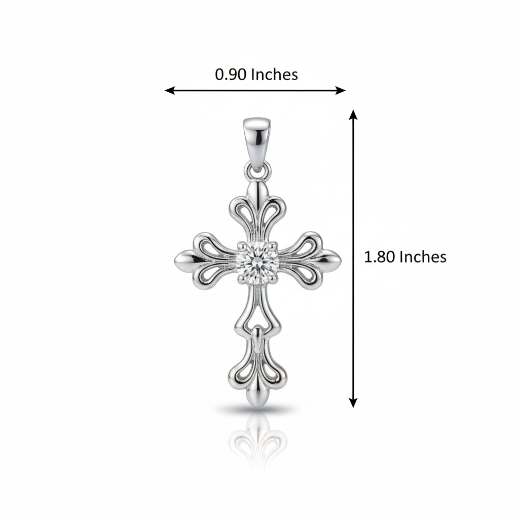 0.600ct Lab-Grown Cross Necklace