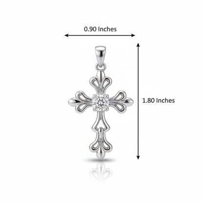 0.600ct Lab-Grown Cross Necklace