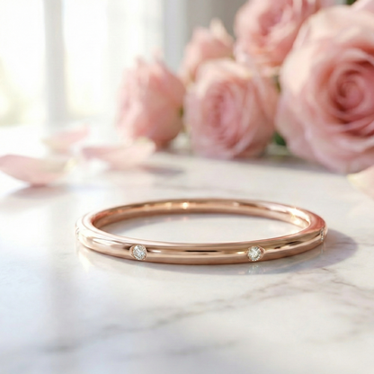 thin rose gold wedding band
