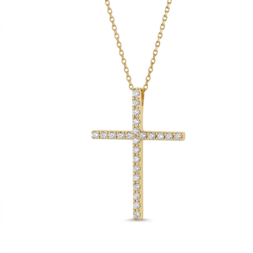 0.12 CT Diamond Cross Necklace - Easy & Classic