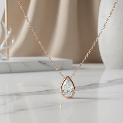 0.500ct Pear Lab-Grown Solitaire Necklace