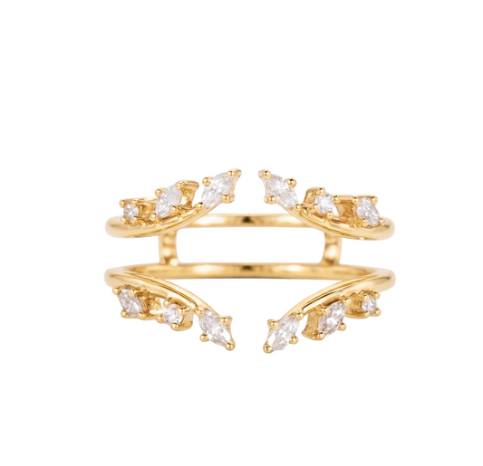 0.30 Ct Marquise Lab- Grown Gold Band – Unique Stacking Ring