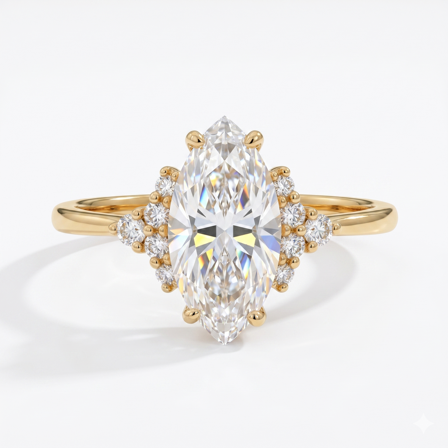 1.100 Ct Marquise Lab Diamond Ring – Vintage Art Deco Design