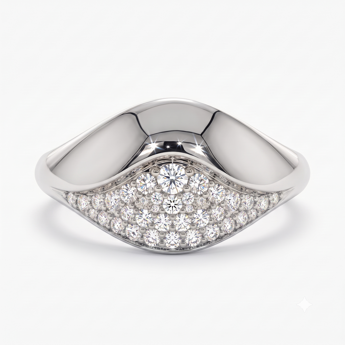 0.500 ct Round Cut Lab Grown Diamond Cluster Wedding Band