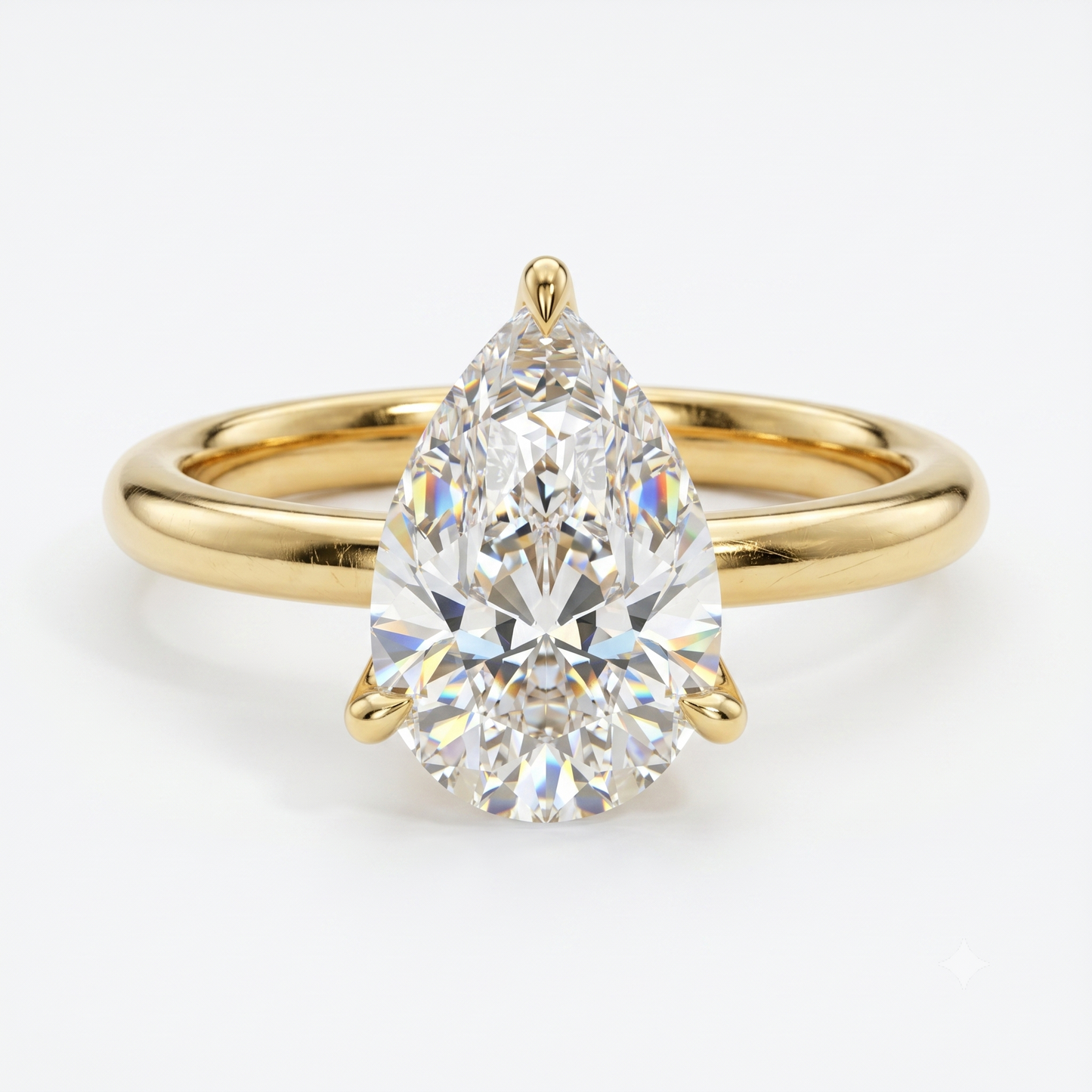 2.00 Ct Pear cut Solitaire Lab Grown Diamond Engagement Ring 14k White Gold
