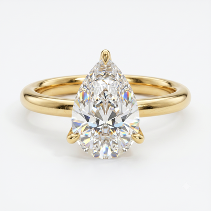 2.00 Ct Pear cut Solitaire Lab Grown Diamond Engagement Ring 14k White Gold
