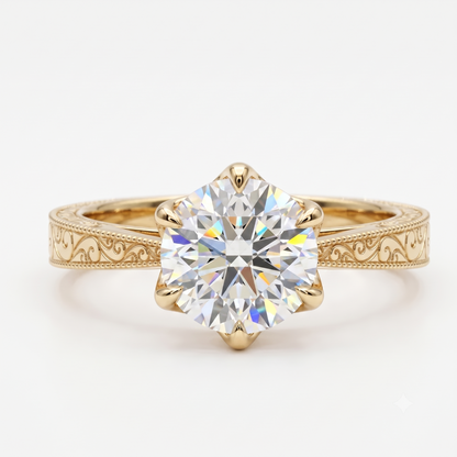 round cut lab grown diamond ring