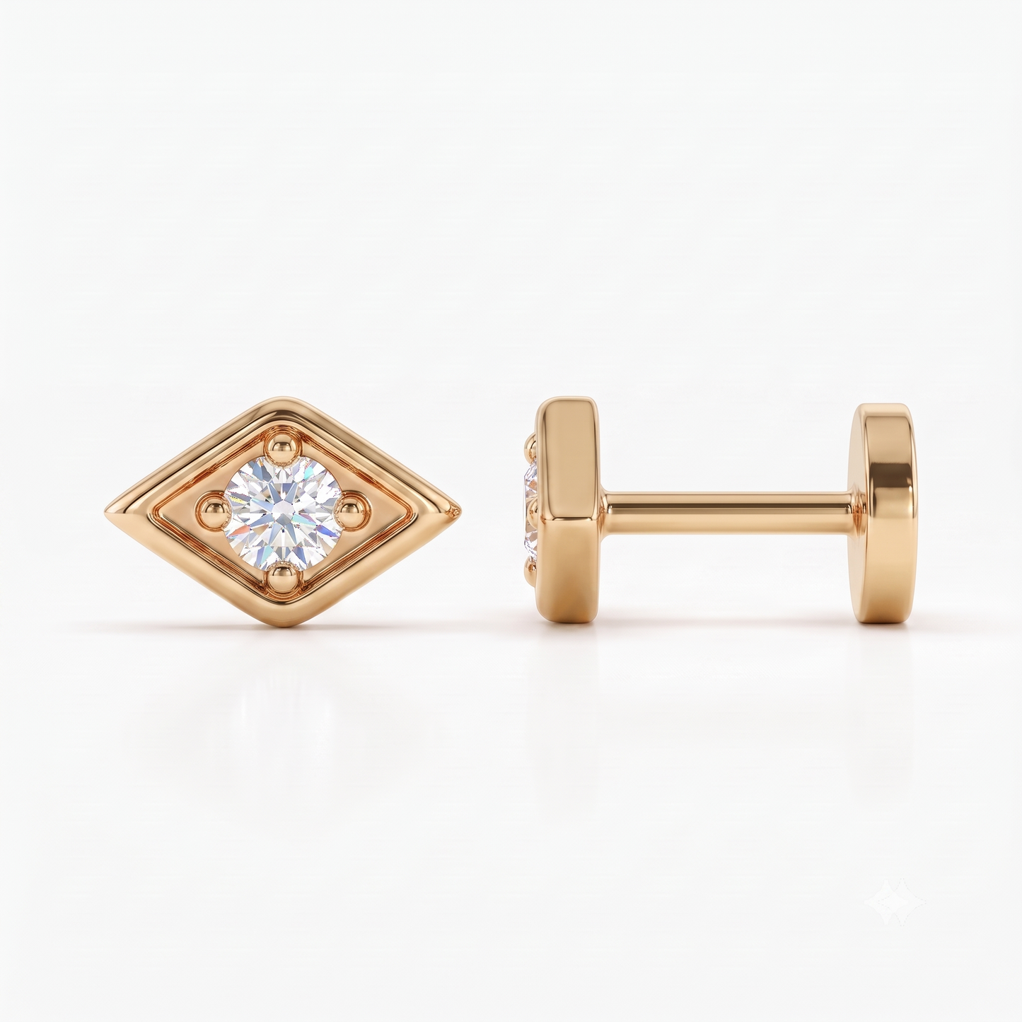 0.03 Ct Evil Eye Lab Grown Diamond Stud Earrings