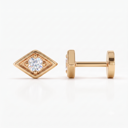 0.03 Ct Evil Eye Lab Grown Diamond Stud Earrings